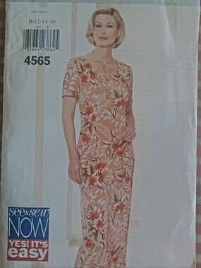 See & Sew NOW, Pattern for A Lovel, Semi Lined Shift Dress, Sizes 12, 14, and 16